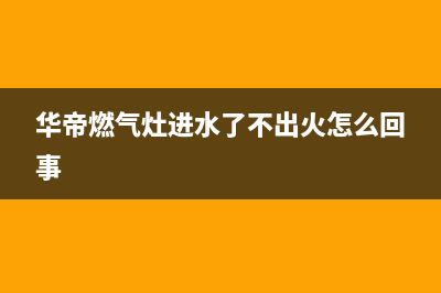 华帝燃气灶进水了有危险吗(华帝燃气灶进水了不出火怎么回事)