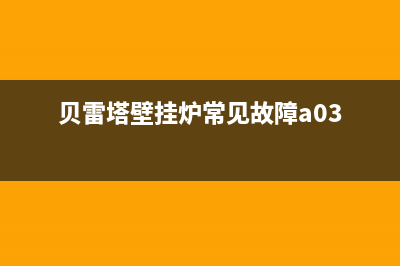 贝雷塔壁挂炉常见问题及使用说明(贝雷塔壁挂炉常见故障a03)