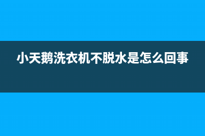 小天鹅洗衣机不排水维修(小天鹅洗衣机不脱水是怎么回事)