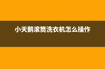 小天鹅滚筒洗衣机怎么清洁(小天鹅滚筒洗衣机怎么操作)