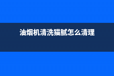 油烟机清洗猫腻(油烟机清洗没反应)(油烟机清洗猫腻怎么清理)