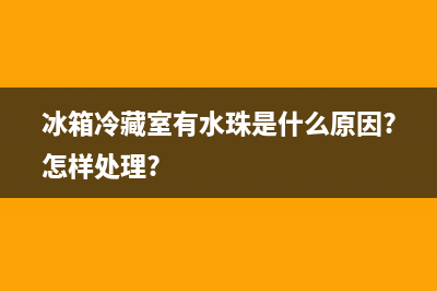 冰箱冷藏室有水怎么维修？这样处理就可以了(冰箱冷藏室有水珠是什么原因?怎样处理?)