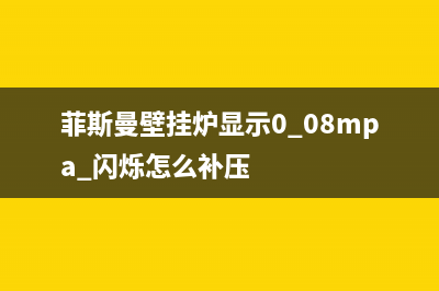 菲斯曼壁挂炉显示06代码解决方法【详细介绍】(菲斯曼壁挂炉显示0.08mpa 闪烁怎么补压)